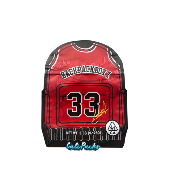 Backpack Boyz No.33 Red 3.5g Mylar Bag Die-Cut Child-Resistant Mylar Bags