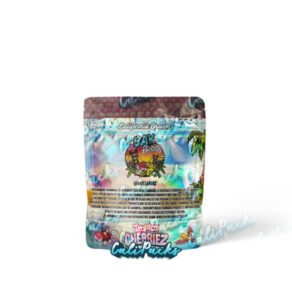 Bay Flavors Tropical Cherriez – 3.5g Mylar Bag Reflective Mylar Bag - Image 2