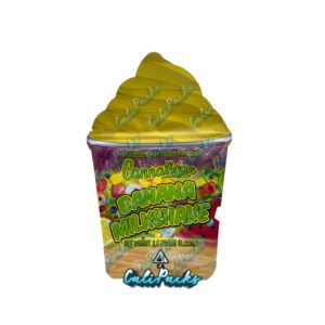 Cannatique Banana Milkshake 3.5g Mylar Bag Die-Cut Mylar Bag