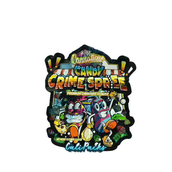 Cannatique Candy Crime Spree 3.5g Mylar Bag Die-Cut Mylar Bag