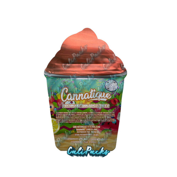 Cannatique Mango Milkshake 3.5g Mylar Bag Die-Cut Mylar Bag