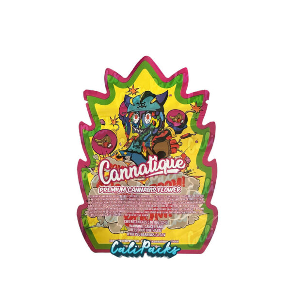 Cannatique Popping Candy Strawberry Banana 3.5g Mylar Bag Die-Cut Mylar Bag - Image 2