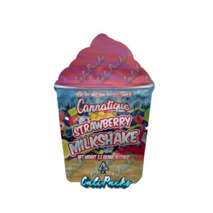 Cannatique Strawberry Milkshake 3.5g Mylar Bag Die-Cut Mylar Bag