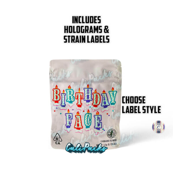 Cookies Birthday Face 3.5g Mylar Bag Mylar Bag