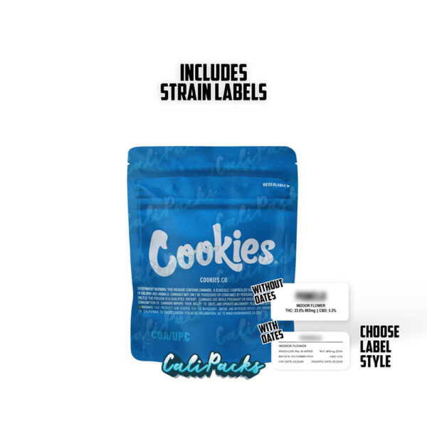 Cookies Choclava 3.5g Mylar Bag bag with Hologram and Strain Labels - Image 2