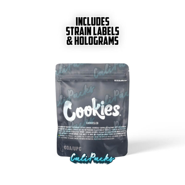 Cookies Flow White 3.5g Mylar Bag bag with Hologram and Strain Labels - Image 2