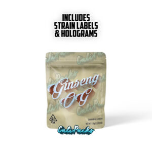 Cookies Ginseng OG 3.5g Mylar Bag bag with Hologram and Strain Labels