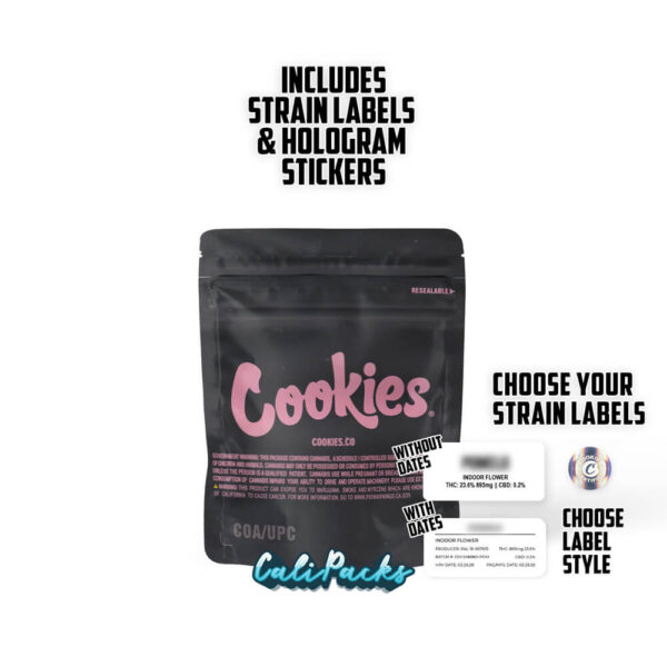 Cookies Pink Pineapple 3.5g Mylar Bag bag with Hologram and Strain Labels - Image 2