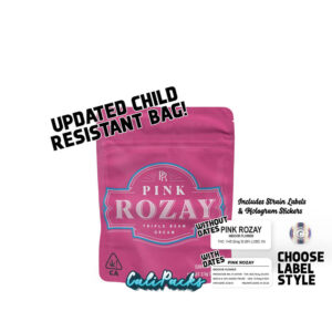 Cookies Pink Rozay 3.5g Mylar Bag Mylar Bags with Strain Labels