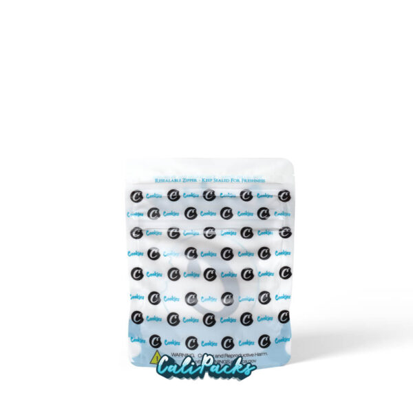 Cookies White & Blue 3.5g Mylar Bag Child-Resistant Mylar Bags (2020) - Image 2