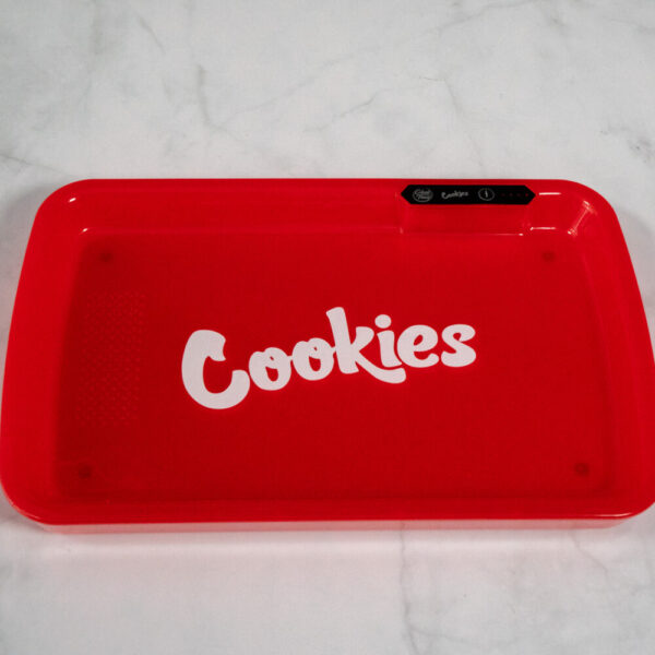 Cookies Red LED Glow Tray with Grinder - High Quality Mylar Bag - Image 2