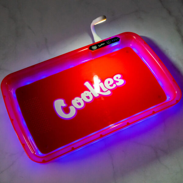 Cookies Red LED Glow Tray with Grinder - High Quality Mylar Bag - Image 10