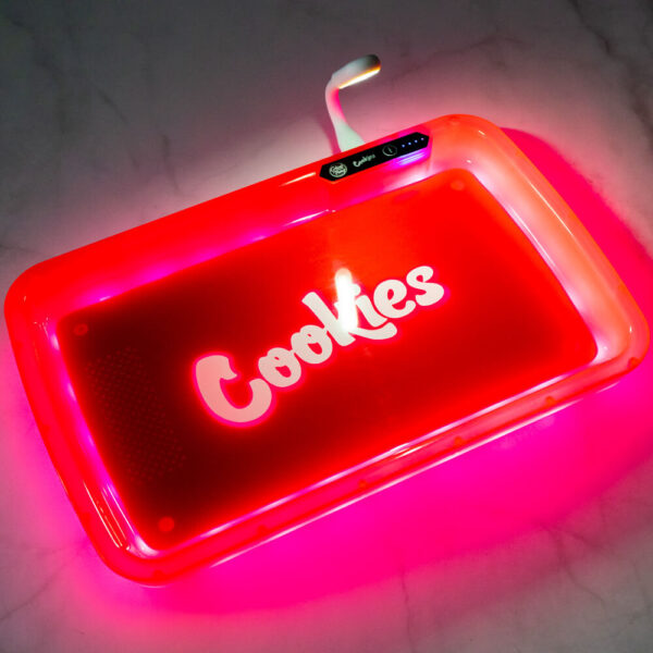 Cookies Red LED Glow Tray with Grinder - High Quality Mylar Bag - Image 8