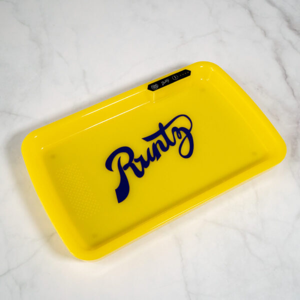 Runtz Yellow LED Glow Tray with Grinder - High Quality Mylar Bag