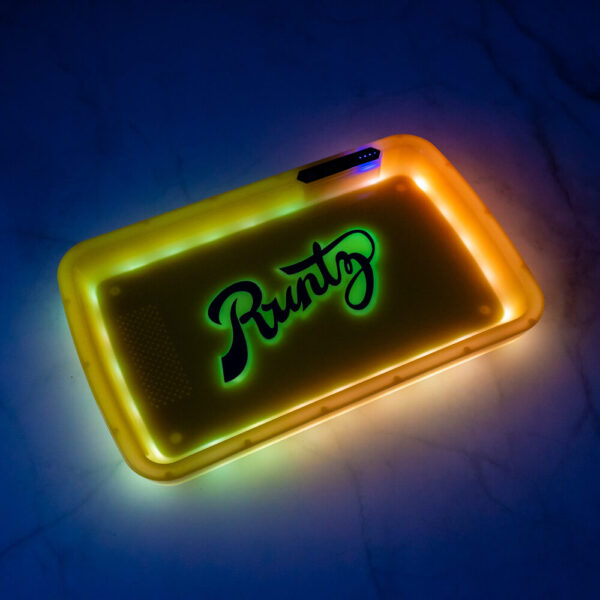 Runtz Yellow LED Glow Tray with Grinder - High Quality Mylar Bag - Image 14