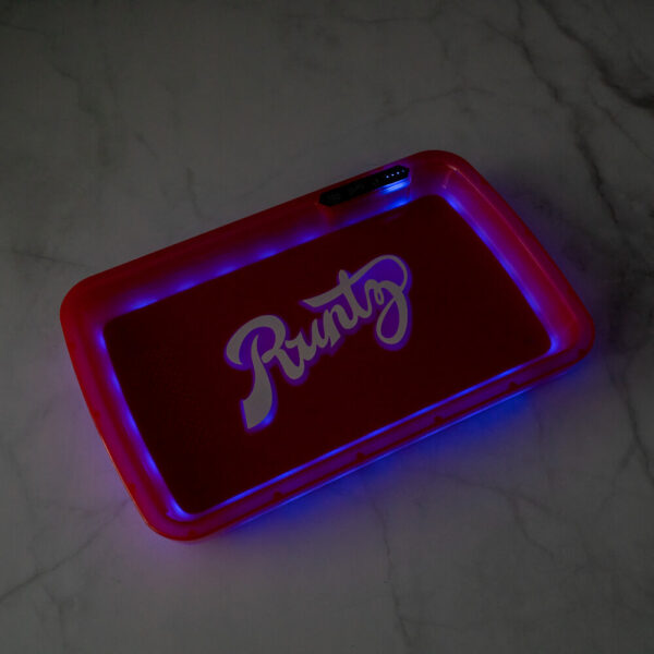 Runtz Red LED Glow Tray with Grinder - High Quality Mylar Bag - Image 15