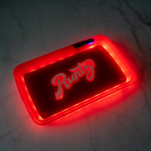 Runtz Red LED Glow Tray with Grinder - High Quality Mylar Bag - Image 14