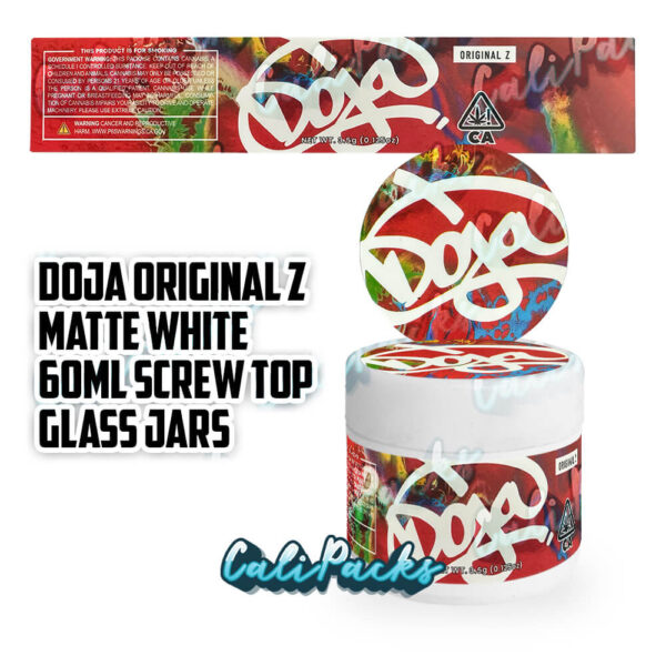 Mix & Match Doja White 3.5g Mylar Bag Glass Screw Top Jars - Image 7