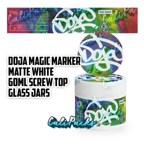 Mix & Match Doja White 3.5g Mylar Bag Glass Screw Top Jars - Image 6