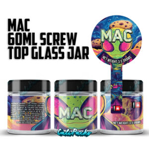 MAC (2024 Design) 60ml – 3.5g Mylar Bag Glass Screw Top Jars