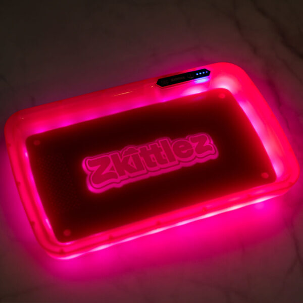 Zkittlez Red LED Glow Tray with Grinder - High Quality Mylar Bag - Image 12