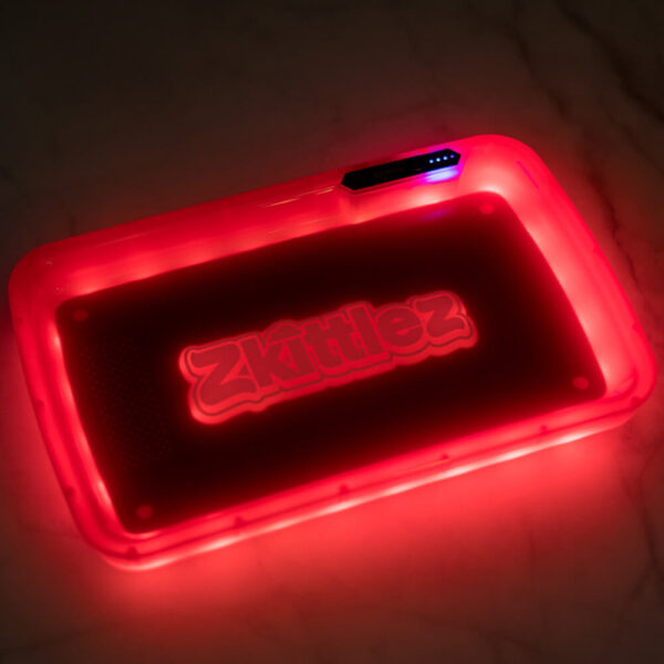 Zkittlez Red LED Glow Tray with Grinder - High Quality Mylar Bag - Image 11