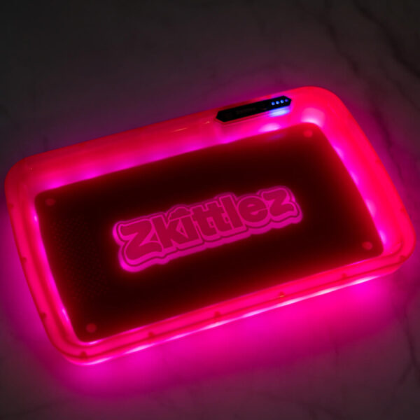 Zkittlez Red LED Glow Tray with Grinder - High Quality Mylar Bag - Image 10