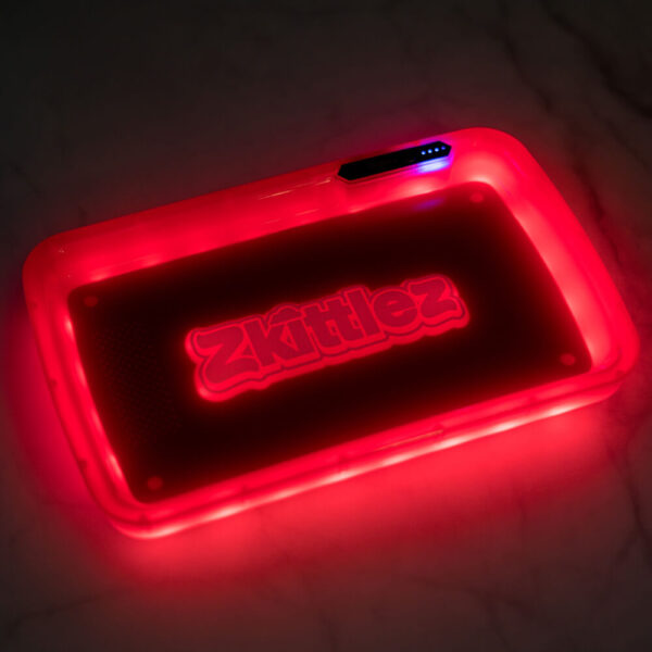 Zkittlez Red LED Glow Tray with Grinder - High Quality Mylar Bag - Image 9