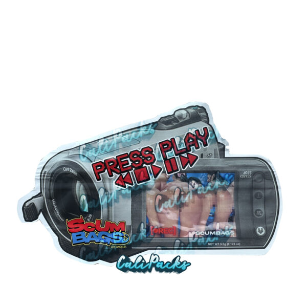 Scum Bags – Press Play 3.5g Mylar Bag Die-Cut Mylar Bags