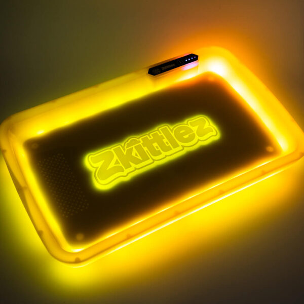 Zkittlez Yellow LED Glow Tray with Grinder - High Quality Mylar Bag - Image 8