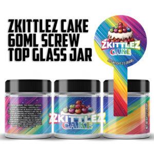 Zkittlez Cake 60ml – 3.5g Mylar Bag Glass Screw Top Jars